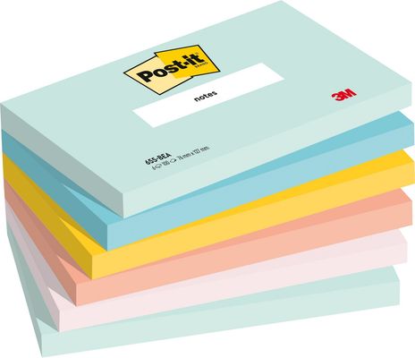 Post-It 655-6-BEA note paper Rectangle Blue Green Orange Pink Yellow 100 sheets Self-adhesive