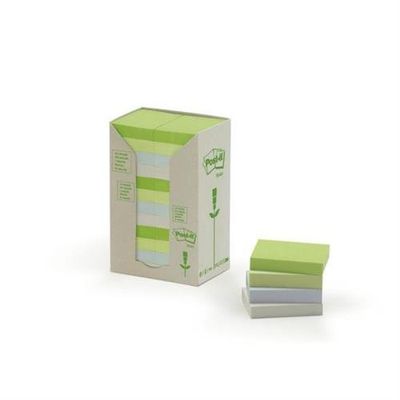 Post-It Post it Recycled Notes Assorted Colours 38x51mm 100 Sheets (Pa