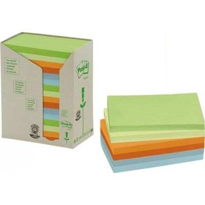 Post-It Post it Recycled Notes 76x127mm Assorted Colours 100 Sheets Pe