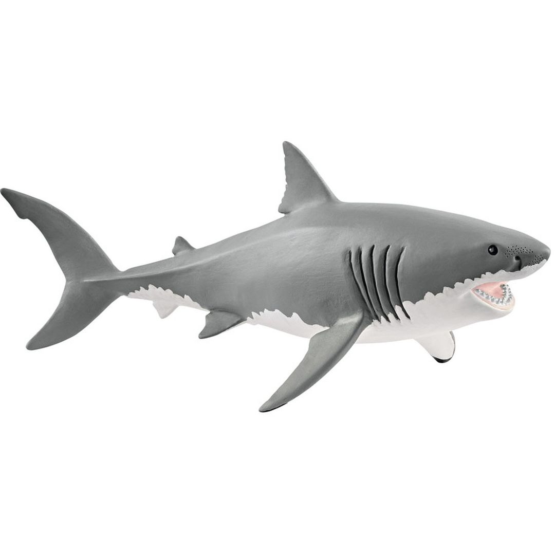SCHLEICH Wild Life Great White Shark Toy Figure - Black - Image 1