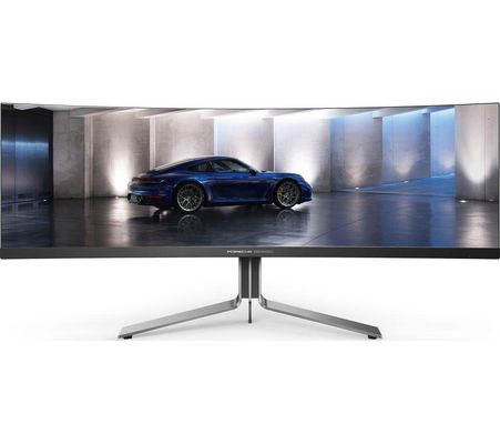 AOC Porsche PD49 computer monitor 124.5 cm (49") 5120 x 1440 pixels DQHD QD-OLED Black Silver