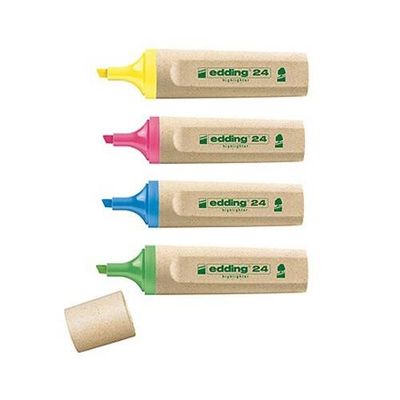 Edding EcoLine 24 marker 4 pc(s) Chisel/Fine tip Blue. Green. Pink. Ye