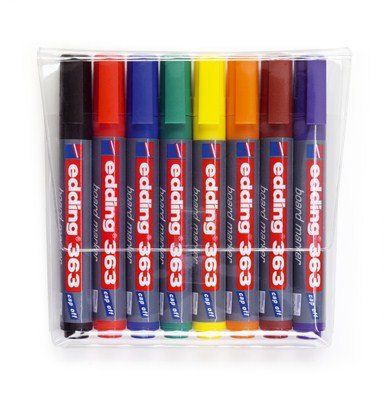 Edding 363 marker 8 pc(s) Chisel tip Black. Blue. Brown. Green. Orange
