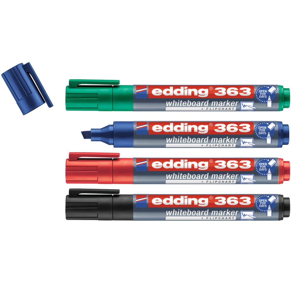Edding 363 Whiteboard Marker Chisel Tip 1-5mm Line Assorted Colours (P - Image 1