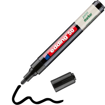 Edding E-50 Water-Based Paint Marker Medium Black (Pack of 10) 4-50-001/10