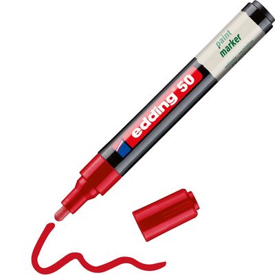 Edding E-50 Water-Based Paint Marker Medium Red (Pack of 10) 4-50-002/10