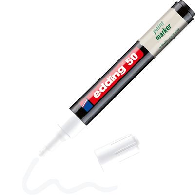 Edding E-50 Water-Based Paint Marker Medium White (Pack of 10) 4-50-049/10