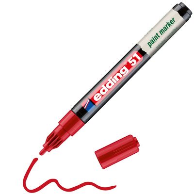 Edding E-51 Water-Based Paint Marker Fine Red (Pack of 10) 4-51-002/10
