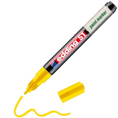 Edding E-51 Water-Based Paint Marker Fine Yellow (Pack of 10) 4-51-005/10
