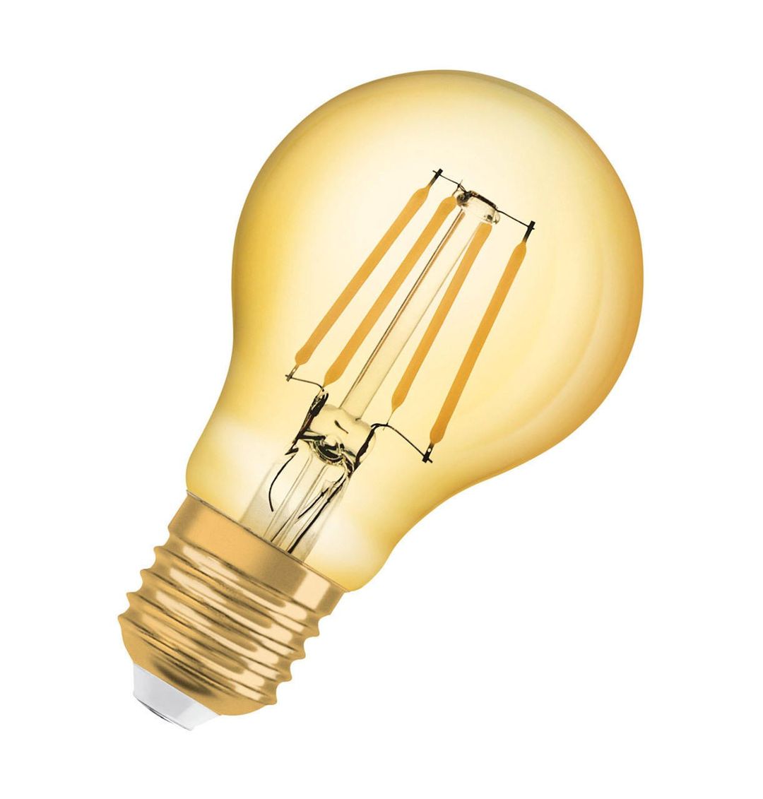 Osram GLS LED Light Bulb E27 4W (35W Eqv) Extra Warm White Gold Filament Vintage 1906 Screw Vintage - Image 1