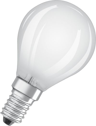OSRAM golf ball LED bulb E14 2.8 W 827, dimmable