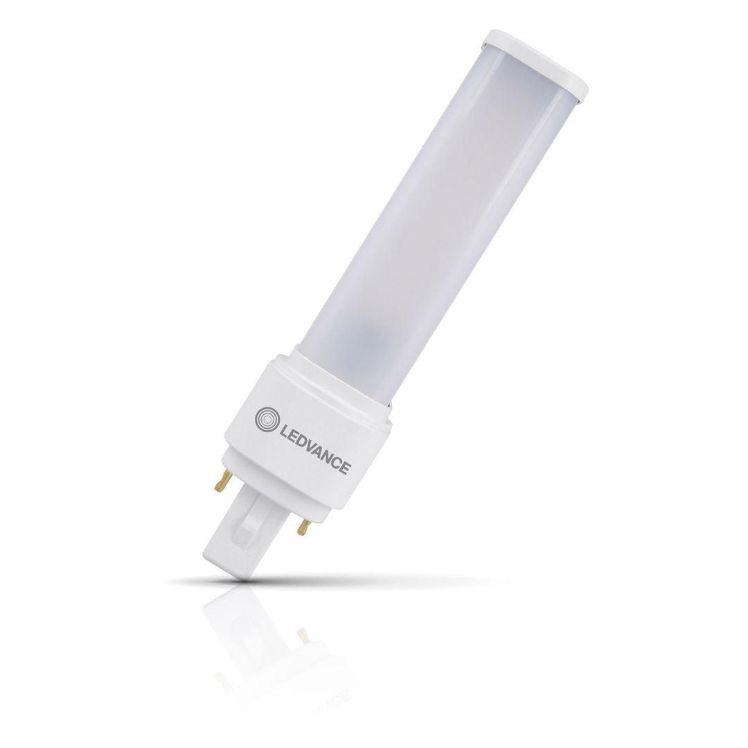 Ledvance LED DULUX® D18 PLC Light Bulb 2-Pin 7W EM & AC Mains Warm White 3000K Push Fit Compact-D - Image 1