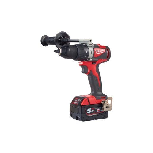 Milwaukee M18 Brushless Percussion Drill Complete with Two 5.0AH REDLITHIUM-ION Batteries - Image 1