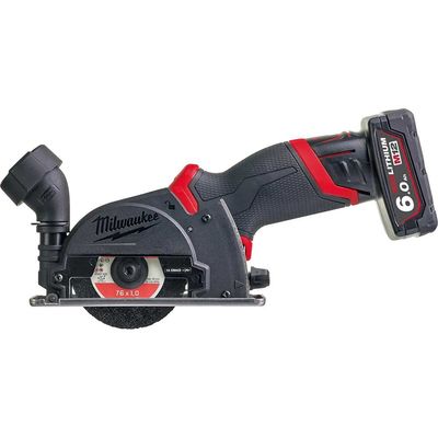 Milwaukee M12 FCOT Fuel 12v Cordless Brushless Circular Saw 76mm 1 x 2ah & 1 x 6ah Li-ion Battery Charger Case