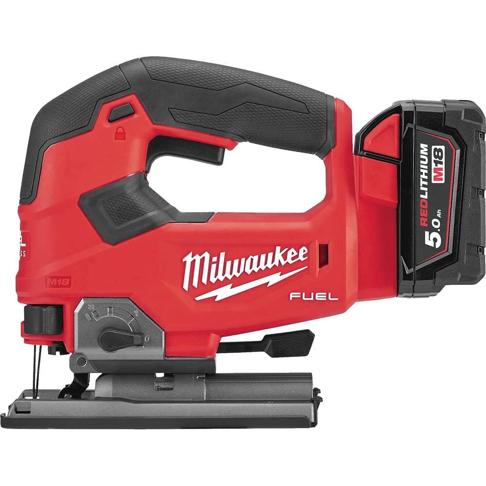 Milwaukee M18 FJS Fuel 18v Cordless Brushless Jigsaw 2 x 5ah Li-ion Battery Charger Case - Image 1