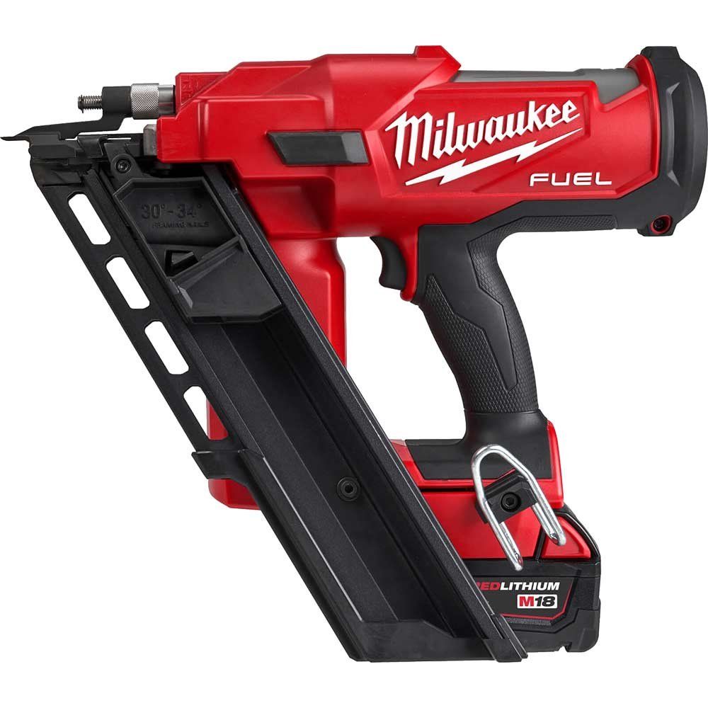 Milwaukee M18 FFN Fuel 18v Cordless Brushless Framing Nail Gun 2 x 5ah Li-ion Battery Charger Case - Image 1