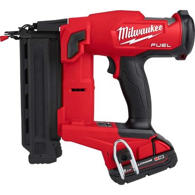 Milwaukee M18 FN18GS Fuel 18v Cordless Brushless 18 Gauge Finish Nail Gun 2 x 2ah Li-ion Battery Charger Case