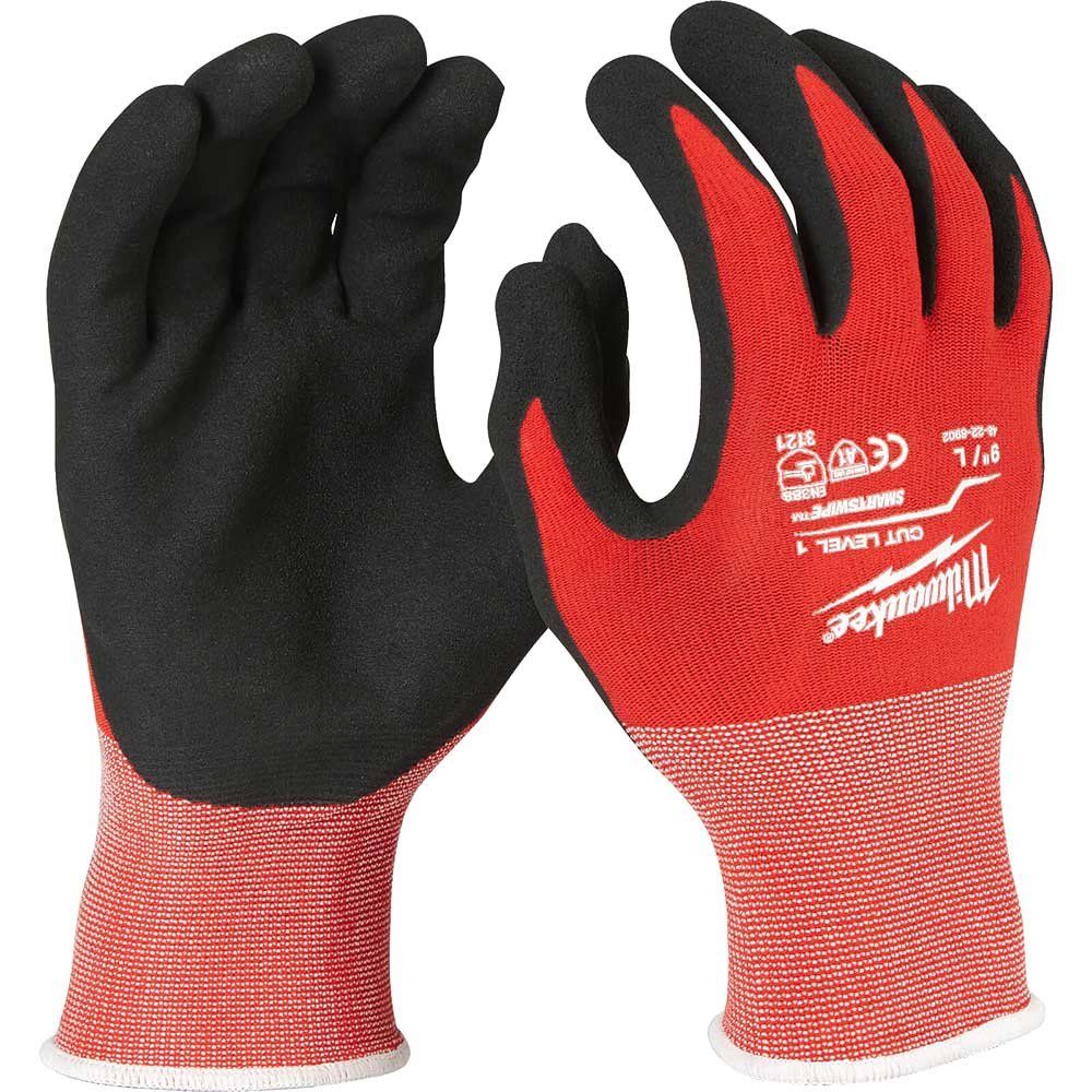 Milwaukee Cut Level 1 Dipped Work Gloves Black / Red L Pack of 1 - Image 1