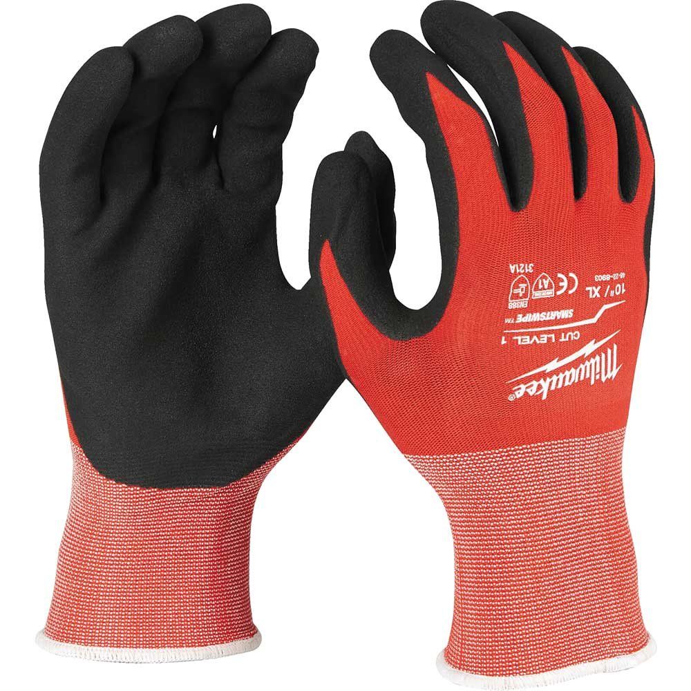 Milwaukee Cut Level 1 Dipped Work Gloves Black / Red XL Pack of 1 - Image 1