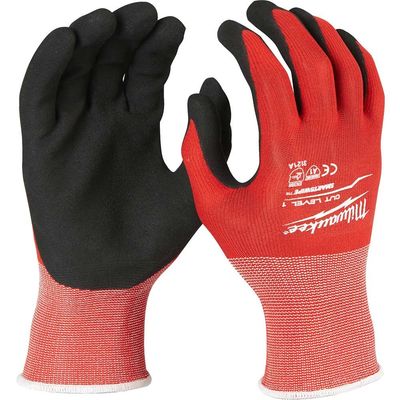 Milwaukee Cut Level 1 Dipped Work Gloves Black / Red 2XL Pack of 1