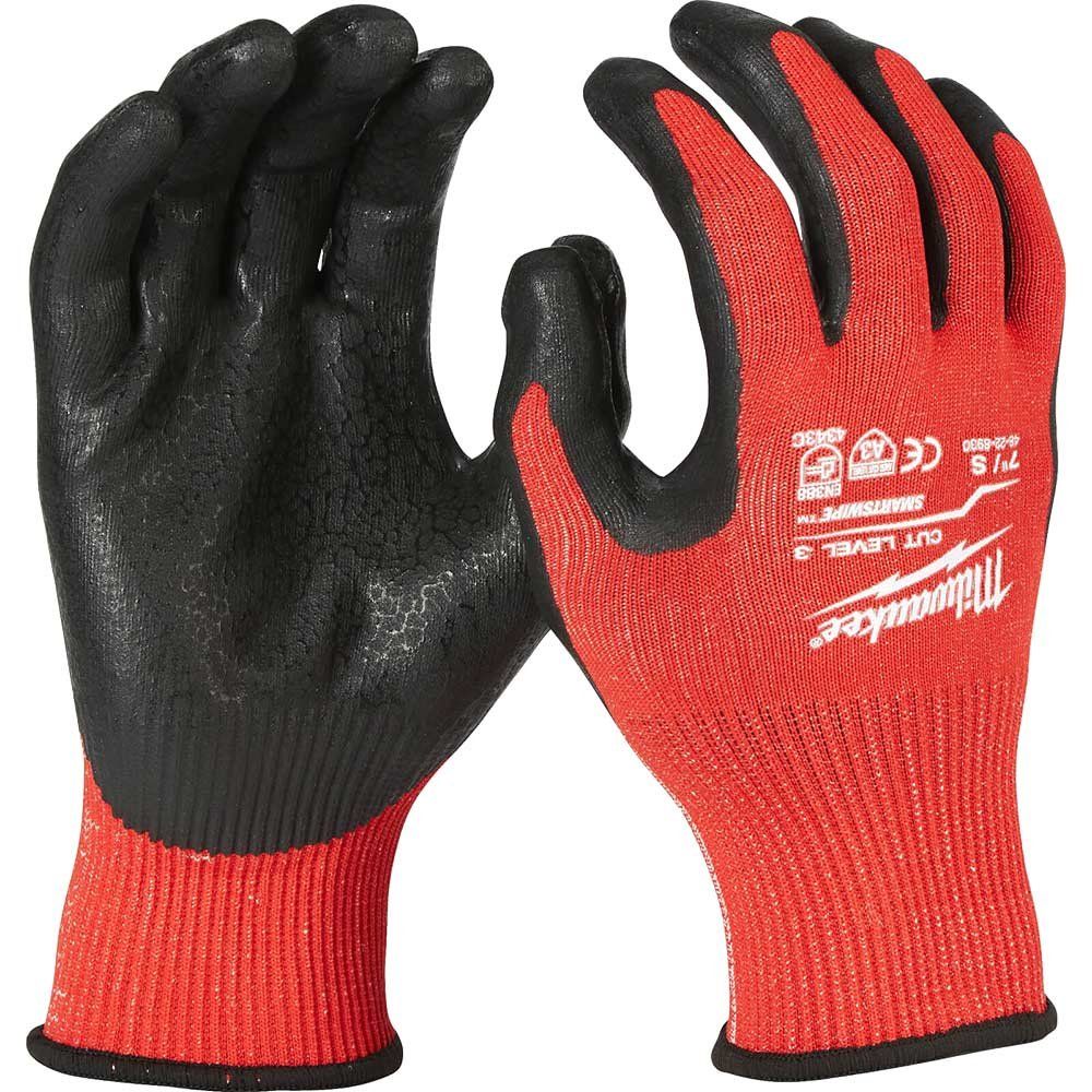 Milwaukee Cut Level 3 Dipped Work Gloves Black / Red M Pack of 1 - Image 1
