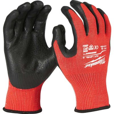 Milwaukee Cut Level 3 Dipped Work Gloves Black / Red M Pack of 1