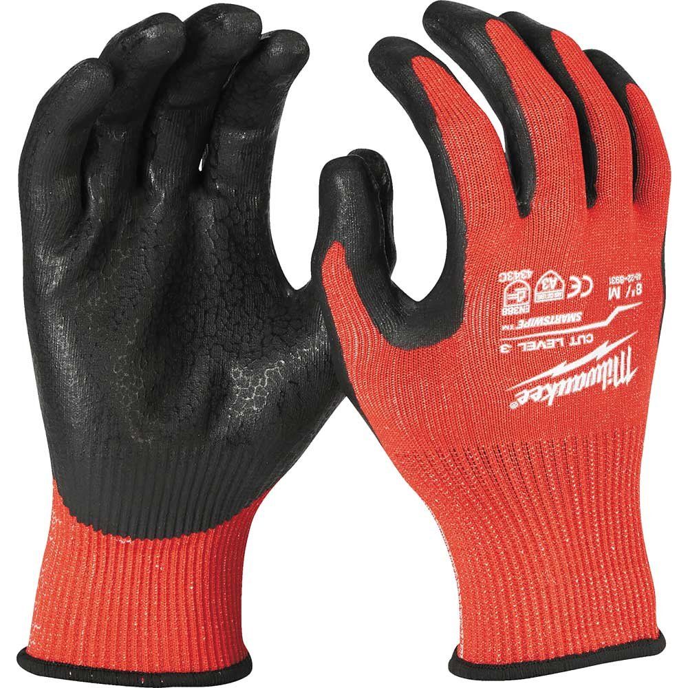 Milwaukee Cut Level 3 Dipped Work Gloves Black / Red L Pack of 1 - Image 1