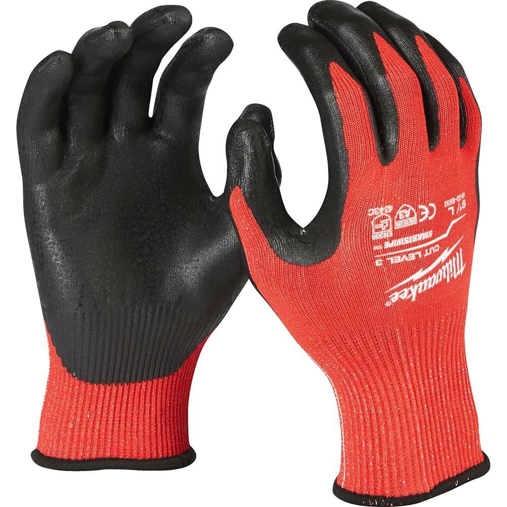 Milwaukee Cut Level 3 Dipped Work Gloves Black / Red XL Pack of 1 - Image 1