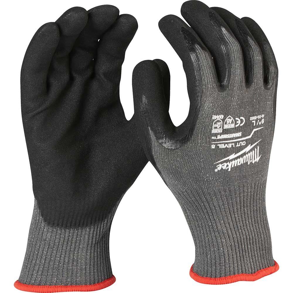 Milwaukee Cut Level 5 Dipped Work Gloves Black / Grey XL Pack of 1 - Image 1