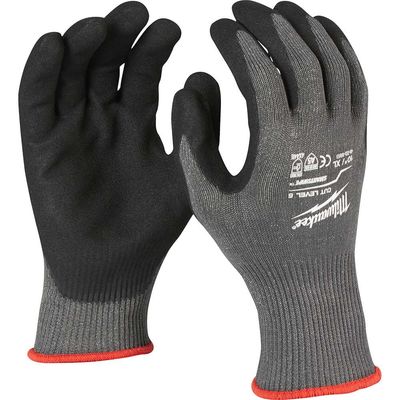 Milwaukee Cut Level 5 Dipped Work Gloves Black / Grey 2XL Pack of 1
