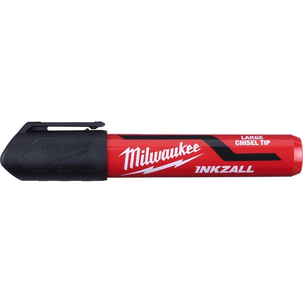 Milwaukee INKZALL Black L Chisel Tip Marker Pack of 3 - Image 1