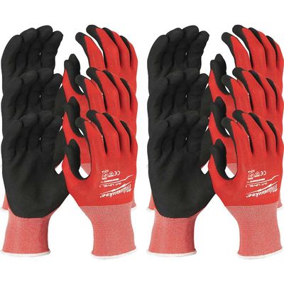 Milwaukee Cut Level 1 Dipped Work Gloves Black / Red 2XL Pack of 12