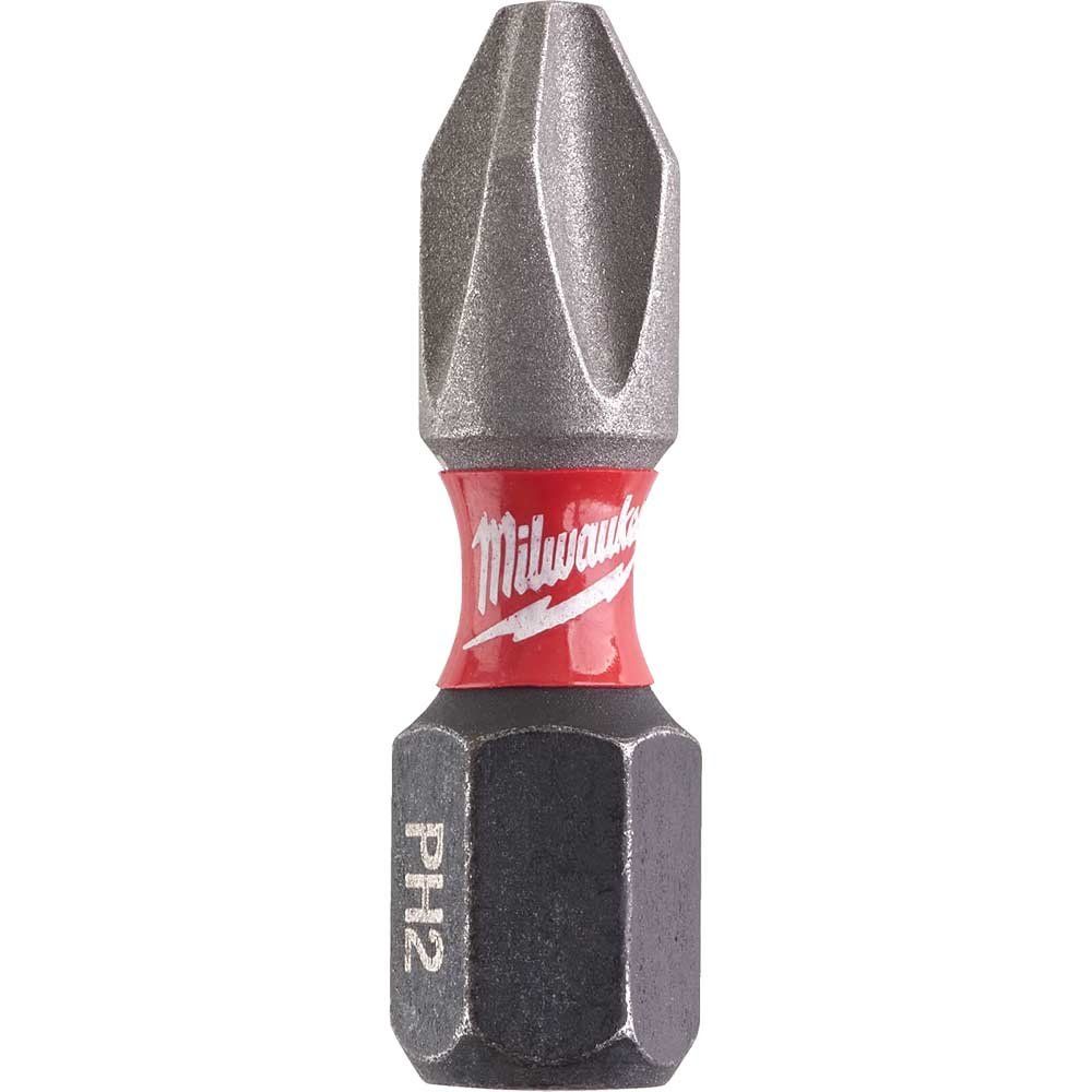 Milwaukee Shockwave Impact Duty Phillips Screwdriver Bits PH2 25mm Pack of 2 - Image 1