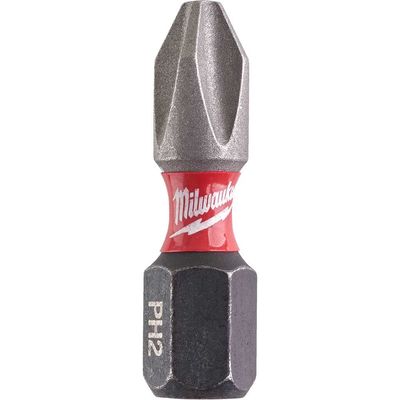 Milwaukee Shockwave Impact Duty Phillips Screwdriver Bits PH2 25mm Pack of 2