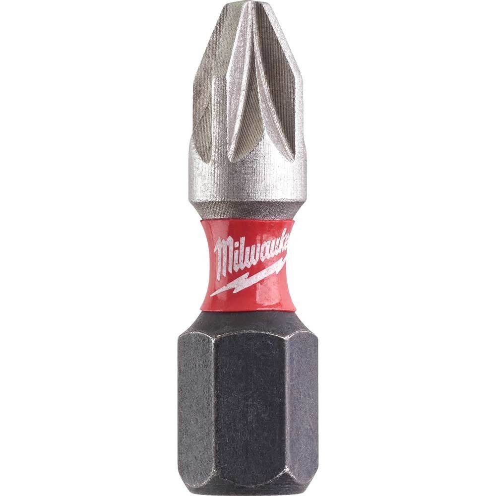Milwaukee Shockwave Impact Duty Pozi Screwdriver Bits PZ2 25mm Pack of 2 - Image 1