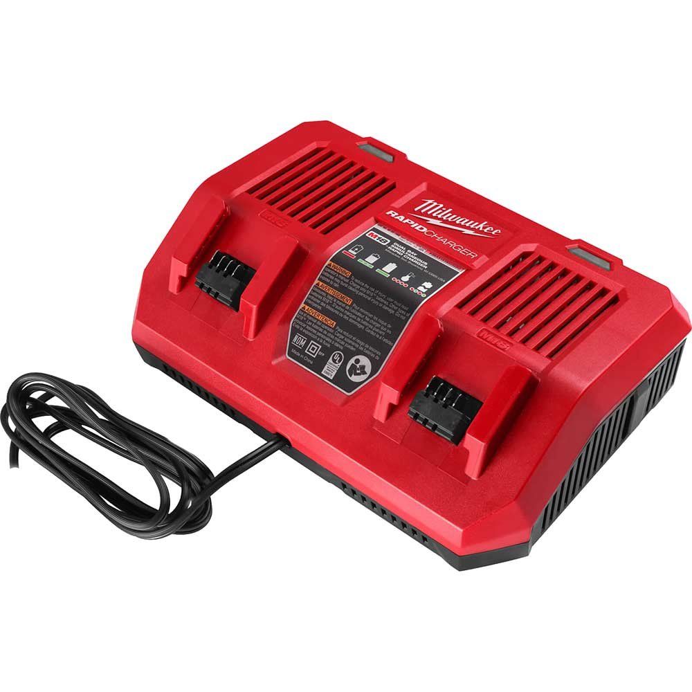 Milwaukee M18 DFC 18v Cordless Dual Bay Rapid Battery Charger 240v - Image 1