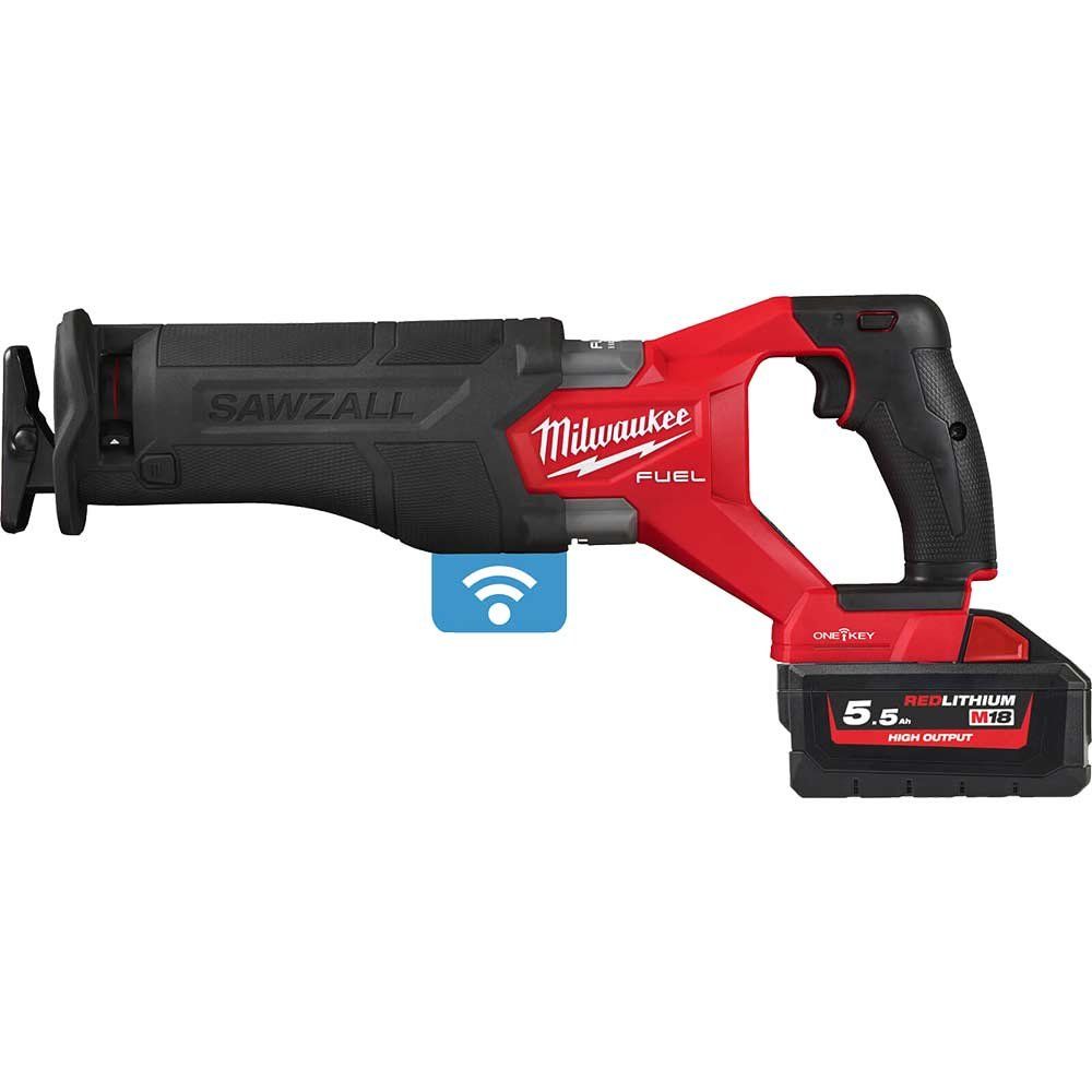 Milwaukee M18 ONEFSZ Fuel 18v Cordless Brushless Sawzall Reciprocating Saw 2 x 5.5ah Li-ion Battery Charger Case - Image 1