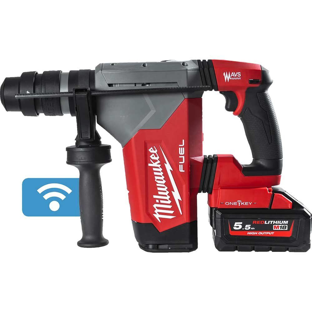 Milwaukee M18 ONEFHPX Fuel 18v Cordless Brushless SDS Plus Drill 2 x 5.5ah Li-ion Battery Charger Case - Image 1