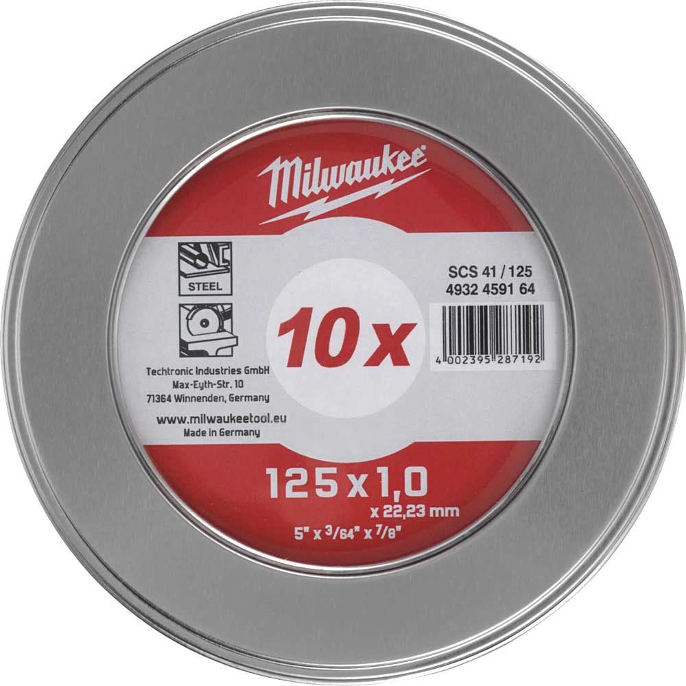 Milwaukee W Pro+ SCS41 Thin 1mm Metal Cutting Disc 125mm Pack of 10 - Image 1