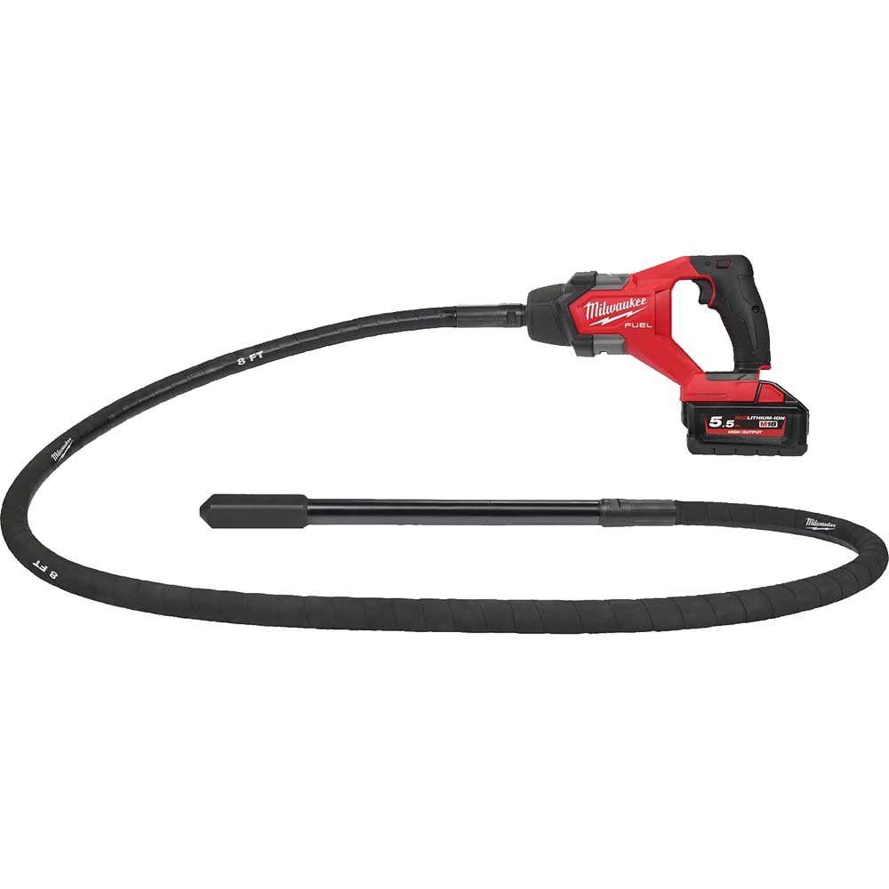 Milwaukee M18 FCVN24 Fuel 18v Cordless Brushless Needle Concrete Vibrator 1 x 5.5ah Li-ion Battery Charger No Case - Image 1