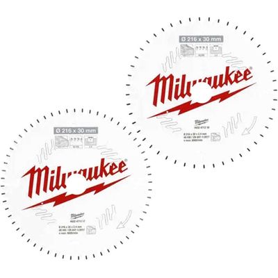 Milwaukee 2 Piece 190mm Circular Saw Blade Set 190mm 24T 30mm