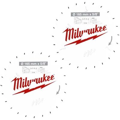 Milwaukee 2 Piece 165mm Circular Saw Blade Set 165mm 24T 30mm