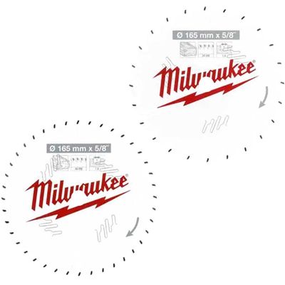 Milwaukee 2 Piece 165mm Circular Saw Blade Set 165mm Assorted Teeth 30mm