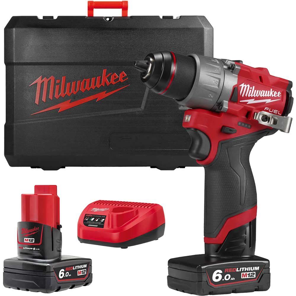 Milwaukee M12 FDD2 Fuel 12v Cordless Brushless Drill Driver 2 x 6ah Li-ion Battery Charger Case - Image 1