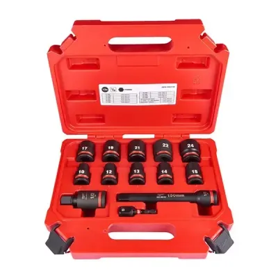 Milwaukee 1/2In Drive Shockwave Impact Duty Socket Set Std (13Pc) | 4932480456 | Euro Car Parts