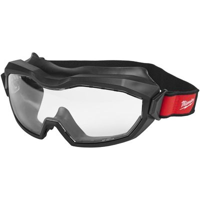 Milwaukee High Profile Vented Safety Goggles Black Clear