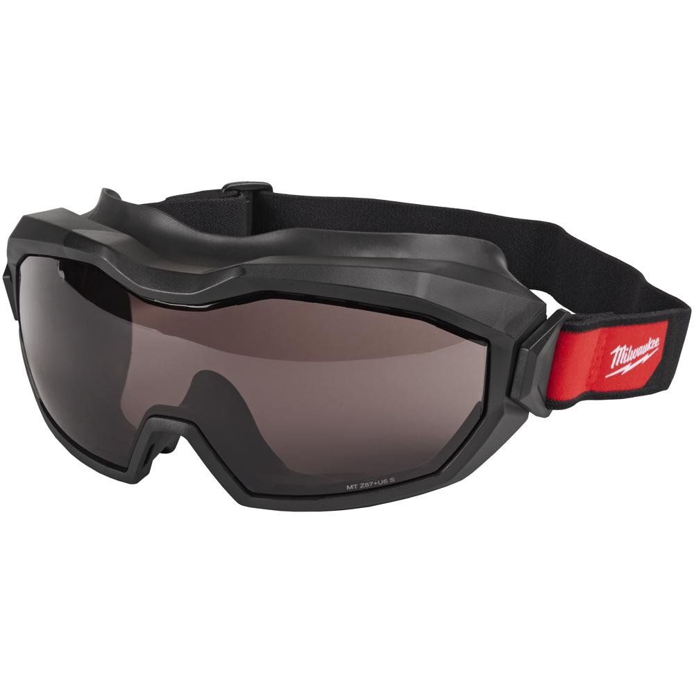 Milwaukee High Profile Vented Safety Goggles Black Tinted - Image 1