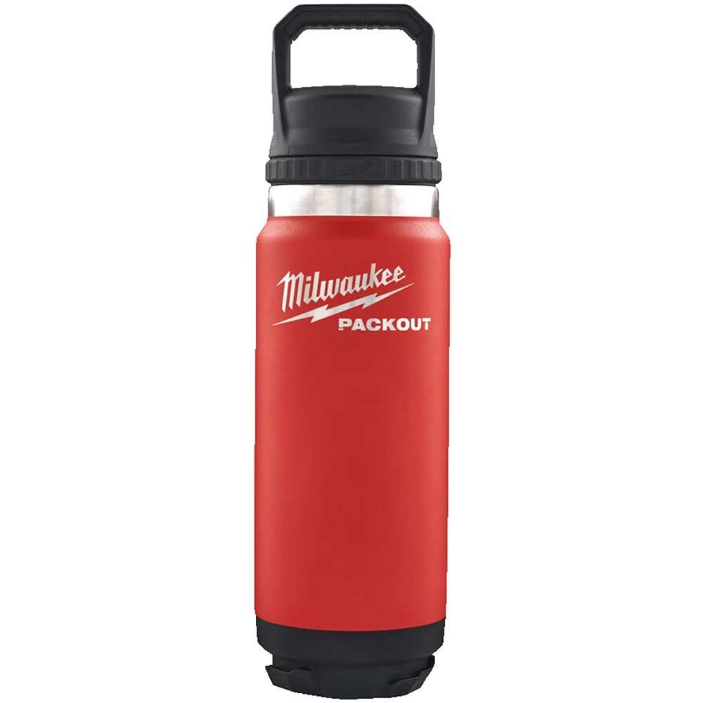 Milwaukee Packout Drinks Bottle Chug Lid Red 682ml - Image 1