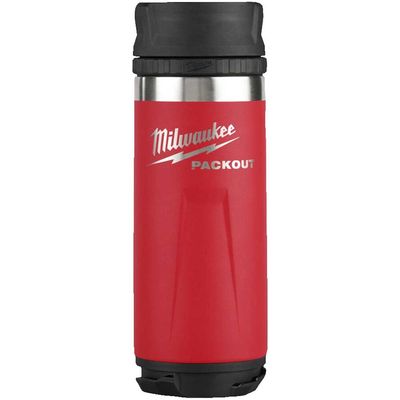 Milwaukee Packout Drinks Bottle Sip Lid Red 532ml