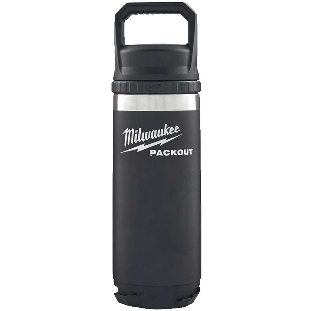 Milwaukee Packout Drinks Bottle Chug Lid Black 532ml - Image 1